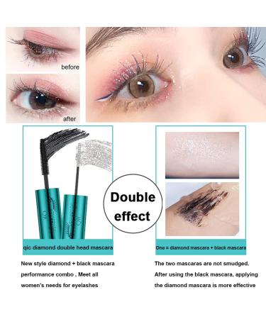 Riorocks Diamond & Black Mascara Set - Slim Curling, Waterproof, No Smudging, Shining Appearance - 2 in 1 Matching Effect for Stunning Eyelashes - Buy Online on GoSupps.com