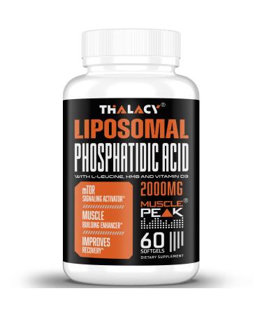 2000mg Liposomal Phosphatidic Acid | Muscle Builder, High Absorption Muscle Building Supplements for Men & Women | Muscle Gainer, mTOR Protein Synthesis & Lean Body Mass, Strength, 60 Capsules 60 Count (Pack of 1)