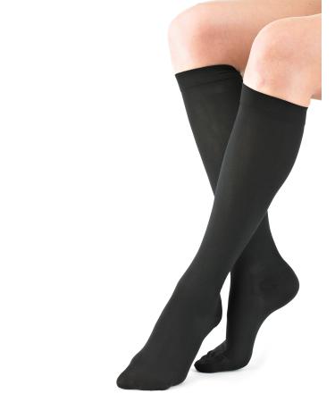 Neo G Travel Compression Socks For Women - Energizing tired aching legs. Travel Socks are perfect flight companion great for long periods of inactivity -  Graduated Compression Socks - Black - S SMALL: 28 - 33 CM // 11 - 13 IN Black