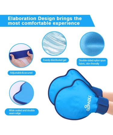 NEWGO Hand Ice Pack Gloves - 2 Pack for Pain Relief, Chemotherapy, Neuropathy, Arthritis, Injuries - Reusable Cold Gloves for Hands - Buy Online on GoSupps.com