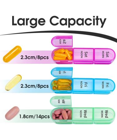 Zoolion Weekly Pill Box - 7 Day 3 Times Daily Portable Travel Organiser - Black Rainbow - Buy Online on GoSupps.com