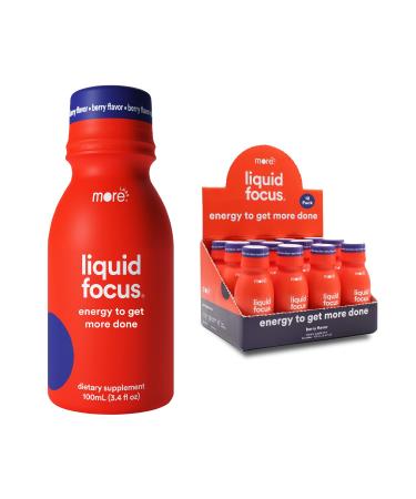 More Labs Liquid Focus, Nootropic Smart Drink with Powerful Antioxidants & Adaptogenic Herbs for Energy and Concentration, 150mg Caffeine (Pack of 12) 3.4 Fl Oz (Pack of 12)