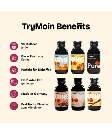 Trymoin Trial & Gift Set - 6 Bottles of Premium Coffee Circuits with Syrup & Recipe Book | Barista-Level Iced Coffee Gift Set - Buy Online on GoSupps.com