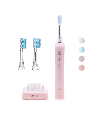 ION-Sei - Electric Toothbrush/Patented Ionic Sonic Toothbrush (up to 31 000 Brush Movements/Minutes) from Japan for Electronic & Ionic Tooth Cleaning & Gum Care - (Sakura Pink)
