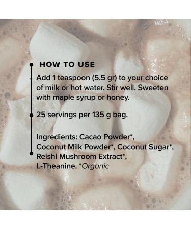 Reishi & L-Theanine Hot Cacao Blend by Bloomable - Relieve Stress and Improve Sleep - Organic and Premium Ingredients - Buy Online on GoSupps.com