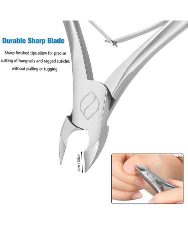 FERYES Cuticle Nippers - Professional Stainless Steel 1/2 Jaw Trimmer Scissors for Precise Nail Care | Double Springs Pedicure Manicure Tool FL-N300 Silver - Buy Online on GoSupps.com