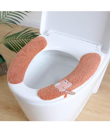Hadeeong 4Pairs Plush Warm Toilet Seat Covers - Washable & Reusable Seat Pads for Winter - Fits All Toilet Seats - Buy Online on GoSupps.com