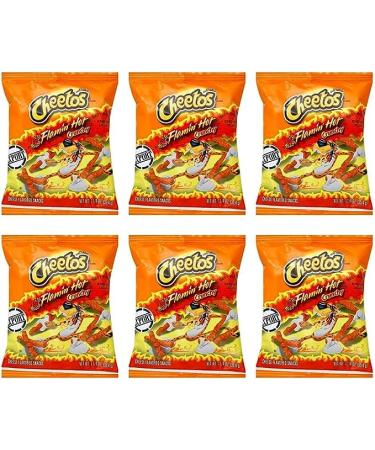 6 x Flaming Hot Crunchy 35.4g Bags American Crisp