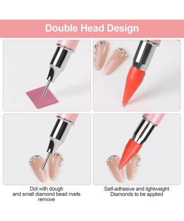 Omsscun 3 Pcs Rhinestone Picker Tool Dual-Ended Rhinestone Pen Rhinestone Applicator Gem Pick up Tool with Wax and Stainless Steel Heads for DIY Nail Art Diamond Painting (White + Pink + Blue) - Buy Online on GoSupps.com