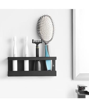 Buy Black Aluminum Alloy Toothbrush Holder - No Drill 4 Holes for Electric Toothbrush & Razor - Eco-Friendly Diatomaceous Base - Buy Online on GoSupps.com