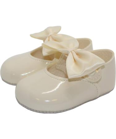 Pram Shoes for Baby Girls - Soft Sole, Made in Britain - Ivory, Size 3 UK - Buy Online on GoSupps.com