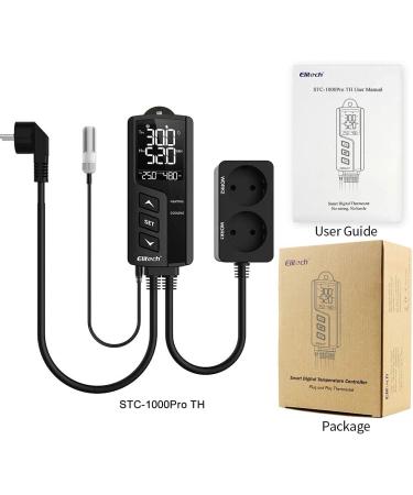 Elitech STC-1000PRO Thermostat Temperature & Moisture Controller | 220V Socket for Greenhouse Reptiles Terrarium - Buy Online on GoSupps.com