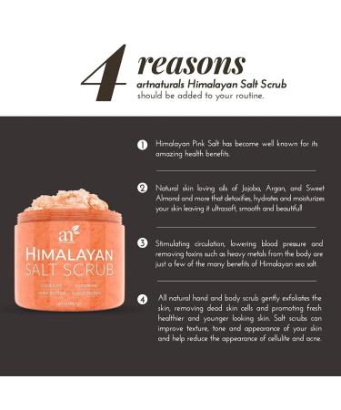 Artnaturals Himalayan Salt Scrub 20 oz - Exfoliating Body Scrub for Smooth Skin - Buy Online on GoSupps.com