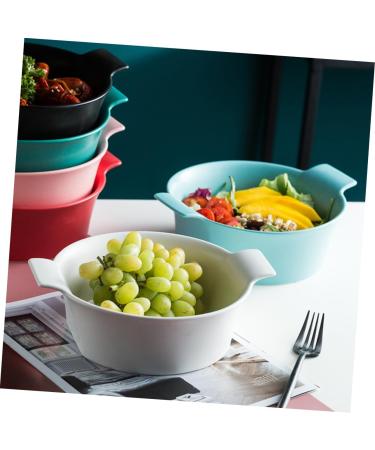 Alipis Soup Double Tableware Dessert Noddle Salad Ceramic Home Fruit Bowl Kitchen Large Capacity Container Black 23X19X7.7CM - Buy Online on GoSupps.com
