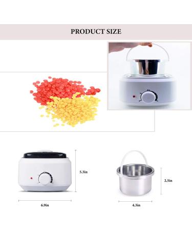 Wax Warmer Set | Built-in Thermal Safety Control | 6 Hard Wax Beans (White Honey) | Home Waxing for Women & Men - Buy Online on GoSupps.com