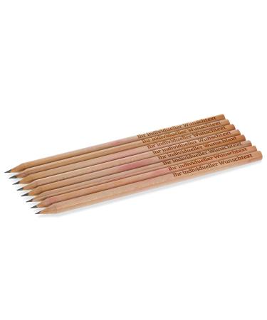 STAMP FACTORY 25 pieces personalized wooden pencils/pencils with desired text/name/website (max. engraving size 80x5 mm) Long