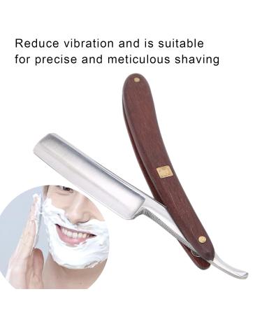 Premium Quality Professional Barber Razor - Single Blade Straight Edge with PU Leather Storage Bag for Mustache & Beard Grooming - Buy Online on GoSupps.com