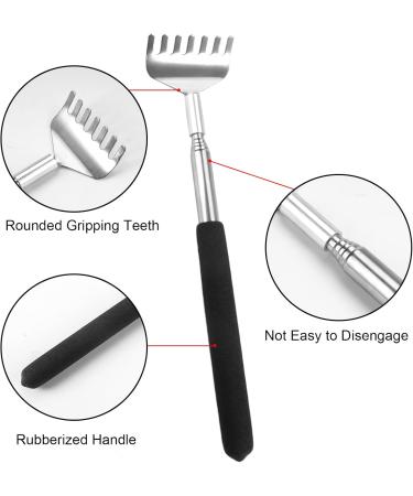 Telescopic Back Scratcher Set - 3 Piece Portable Stainless Steel Scratchers (20cm to 68cm) | Comfort & Relief for Home Travel Office - Black - Buy Online on GoSupps.com