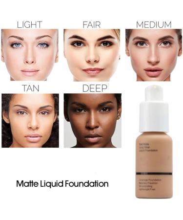 Liquid Foundation Waterproof Long-Lasting Soft Matte 30 ml 8 Colors - Buy Online on GoSupps.com