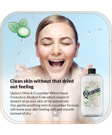 Quinn's Alcohol Free Witch Hazel with Aloe Vera 16oz - Cucumber & Mint Refreshing Skin Toner - Buy Online on GoSupps.com