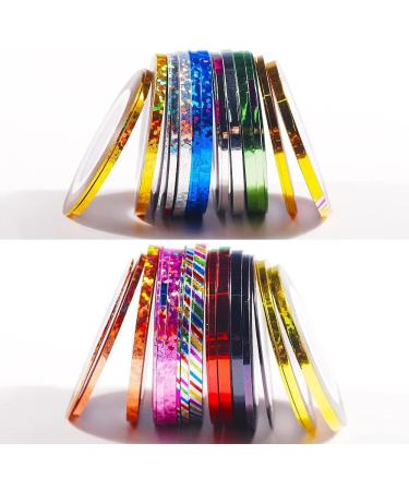 3 Rolls(One roll per size ) Glitter Nail Art Striping Tape Lines Width 1+2+3mm-Striping Tape for Nail Art-Nail Striping Tape Foil-Nail Striping Tape Thick-Nail Striping Tape with Dispenser-Self-Adhesive DIY Nail Art Tape 12 - Buy Online on GoSupps.com