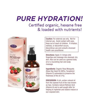 Life-flo Pure Rosehip Seed Oil - 4 fl oz | Natural Skin Care Solution - Buy Online on GoSupps.com
