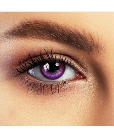 Comfort contact lenses very strongly covering and natural-colored contact lenses: Liebess language purple with container-1 pair (2 pieces)-Dia 14.50