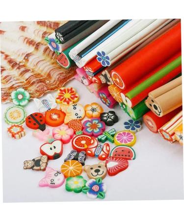 Soft ceramic stripPack Of 50 Cute Nail Art Canes Sticks Manicure Canes 3D Fruit Pattern Slices Perfect For Diy Crafts Cellphone Decoration Nail Art Decoration(Fruit) - Buy Online on GoSupps.com