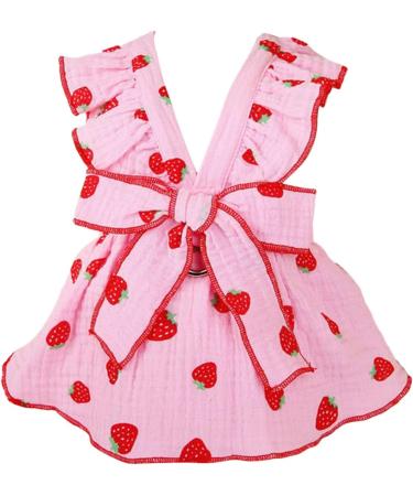 Shenrongtong Small Dog Dress - Cute Cotton Clothing for Small Dogs & Cats | Pink XS Party Outfit - Buy Online on GoSupps.com