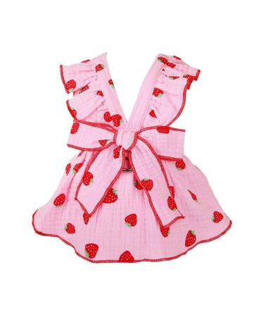 Shenrongtong Small dog dress dog dressing for small dogs girls |Puppy clothing litter clothes |Cotton rock gap dress catwear party dress sweet pink s