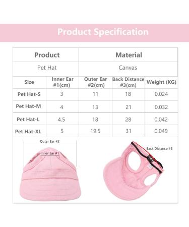 Dog Baseball Cap Cat Baseball Cap Pet Outdoor Cap Sunbonnet Fashionable Sun Cap Adjustable Stripe Summer Travel Hat with Ear Holes (M-Pink) M Pink - Buy Online on GoSupps.com