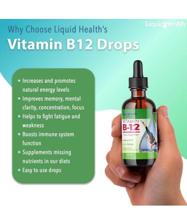 LIQUIDHEALTH Vitamin B12 Liquid Methylcobalamin Energy Boost - 2 Fl Oz (Pack of 1) - Buy Online on GoSupps.com