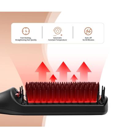 Ionic Hair Straightener Brush - Fast Heating & Anti-Scald Technology - 6 Temp Settings - Effective Hair Care - Black & Yellow - Buy Online on GoSupps.com