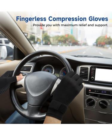 Buy Copper Arthritis Gloves with Adjustable Strap - Fingerless Compression for Pain Relief & Carpal Tunnel - Breathable 1 Pair - Buy Online on GoSupps.com