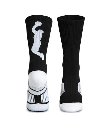 Half Cushioned Crew Basketball Socks | One Size Black