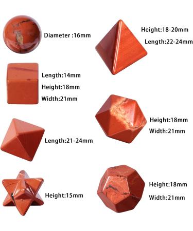 Nupuyai 7 Pieces Red Jasper Platonic Solids Set | Sacred Geometry & Reiki Healing Crystals in Gift Box - Shop Internationally! - Buy Online on GoSupps.com