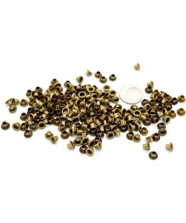 CRAFTMEMORE 1/8 Inch ID Grommets Eyelets 3MM Hole (200pcs, Antique Brass) - Self Backing Eyelet for Bead Cores, Clothes, Leather, Canvas - Buy Online on GoSupps.com