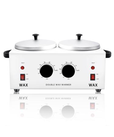 Double Wax Warmer Kit, Electric Wax Heater Machine for Hair Removal Metal Double Hair Removal Wax Warmer with Double Wax Pots Adjustable Temperature Wax Machine for Skin Body SPA Salon Equipment White Double - Buy Online on GoSupps.com