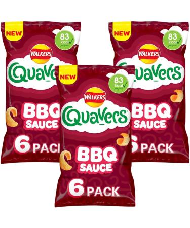 Crisps Snack Bundle with Quavers BBQ Sauce Potato Snacks 6x16 (3 Pack)