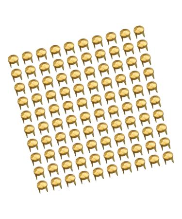 NUOBESTY 100pcs Rivet for DIY Punk Shoes Embellish Clothes Rivets Button Nail Clothing Accessories Metal Stud 100pcs Golden
