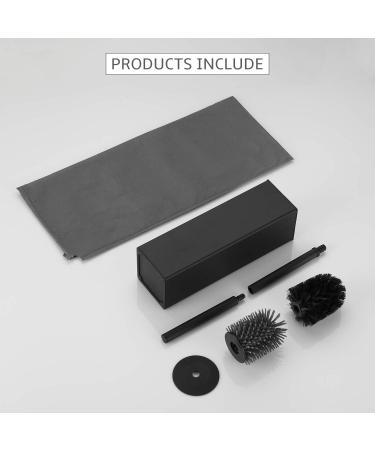 Black Aluminium Toilet Brush with Holder - Space Saving Bathroom Storage Solution - Buy Online on GoSupps.com