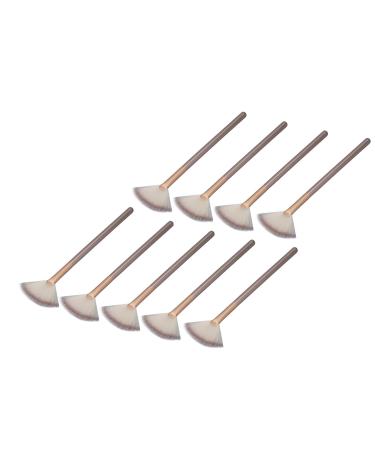 Zetiling 9pcs Soft Facial Fan Makeup Brush Set Aluminum Tube Face Applicator Brushes Champagne Color for Family
