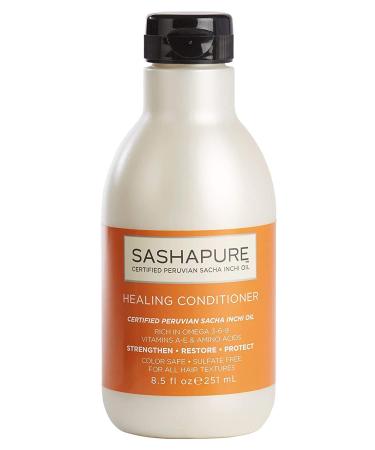 SASHAPURE Healing Conditioner with Sacha Inchi Oil - Sulfate-Free  Color Safe  Hydrate & Revitalize Damaged Hair  8.5 fl. Oz