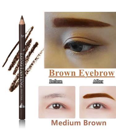 Go Ho 12 PCS Waterproof Eyebrow Pencils - Long-lasting Medium Brown Brow Tint Makeup Pen - Buy Online on GoSupps.com
