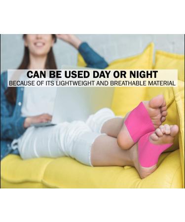 Physix Gear Foot Bandage for Flat Feet & Plantar Fasciitis | Immediate Pain Relief | Arch Support | Size 5-8 | Pink (1 Pair) - Buy Online on GoSupps.com
