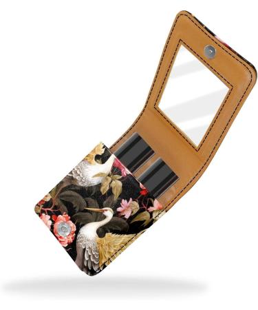 Shop Stylish Leather Lipstick Case - Mini Organizer with Mirror & Unique Fish-Flower Design - Buy Online on GoSupps.com