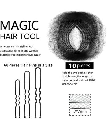 10PCS Hair Nets Invisible Elastic Edge Mesh Bun Hair Nets with 60PCS Hair Pins Assorted Size - Buy Online on GoSupps.com