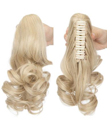 Tess Ponytail Hair Extensions - Clip-In Synthetic Wavy 12 (30cm) - 110g Medium Blonde for Braid Hair Part - Buy Online on GoSupps.com