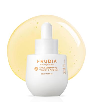 FRUDIA Citrus Brightening Vitamin C Ampoule - Lightweight Daily Vitamin C Serum for Dark Spots, Radiance and Hydrated Skin - 1.01 Fl Oz