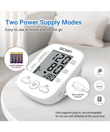 Scian Blood Pressure Meter - Automatic Arrhythmia Detection Large LCD Display 2-User Memory Cuff Size 22-42cm USB Cable - Home Use Upper Arm Monitoring - Buy Online on GoSupps.com